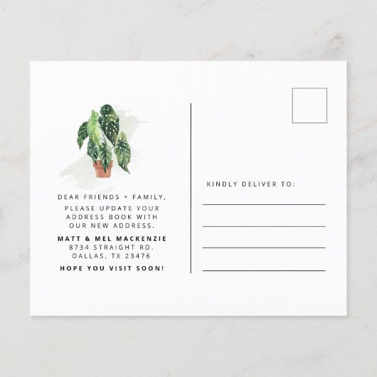 Ankündigung zur Änderung der Adresse (Rückseite)