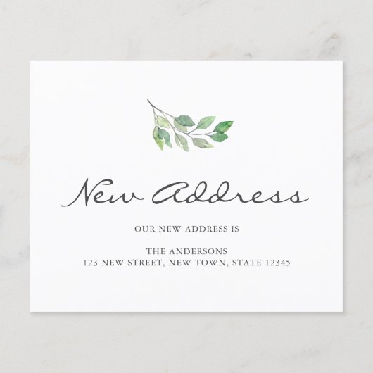 Ankündigung zur Änderung der Adresse (Vorderseite)