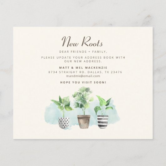 Ankündigung zur Änderung der Adressenverschiebung (Rückseite)