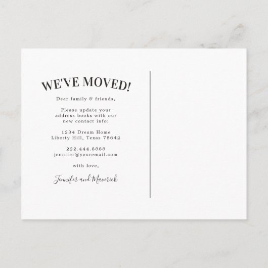 Ankündigung zur Änderung der Adressenverschiebung (Rückseite)