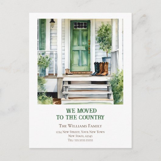 Ankündigung zur Änderung der Anschrift des Bauernh Postkarte (Vorderseite)