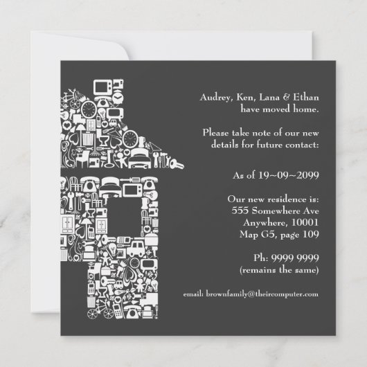 Ankündigung zur Änderung der neuen Zuhause-Adresse (Rückseite)