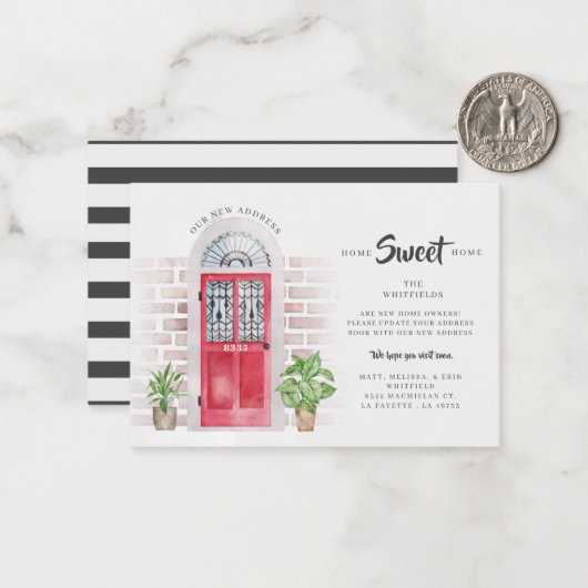 Ankündigung zur Änderung der Roten Tür des Haushal (Vorderseite/Rückseite Beispiel)