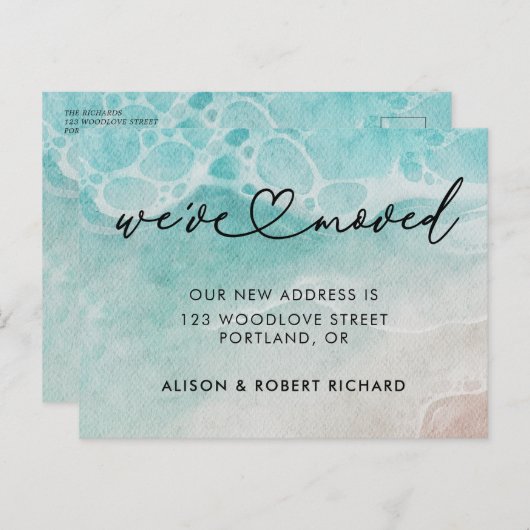 Ankündigung zur Änderung der Wasserfarbe Rustikale Postkarte (Vorne/Hinten)