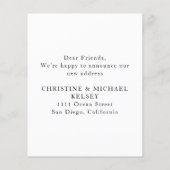 Ankündigung zur Änderung einer neuen Zuhause-Adres (Rückseite)