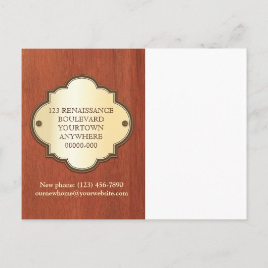 Ankündigung zur Anreise zur Tür Plaque Moving (Rückseite)