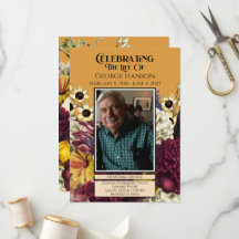 Ankündigung zur Beerdigung von Herbst-Florals