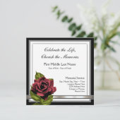 Ankündigung zur Beerdigung von rote Rosen (Stehend Vorderseite)