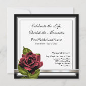 Ankündigung zur Beerdigung von rote Rosen (Vorderseite)