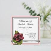 Ankündigung zur Beerdigung von rote Rosen (Stehend Vorderseite)