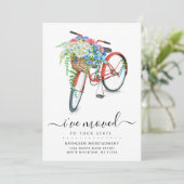 Ankündigung zur Beförderung des roten Fahrrads (Stehend Vorderseite)