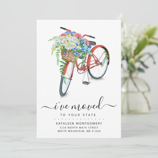 Ankündigung zur Beförderung des roten Fahrrads (Stehend Vorderseite)