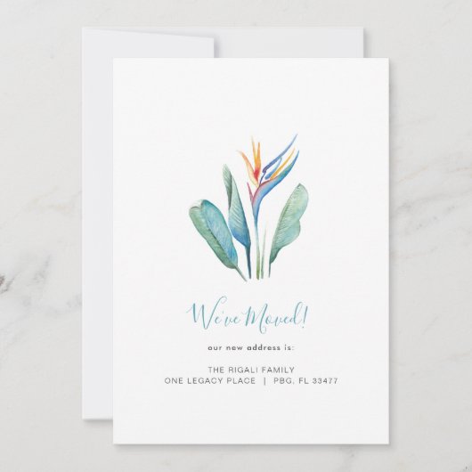 Ankündigung zur Blume tropischer Wasserfarben (Vorderseite)