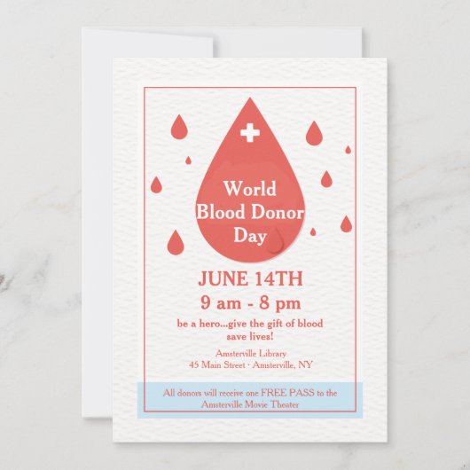 Ankündigung zur Blutspende (Vorderseite)