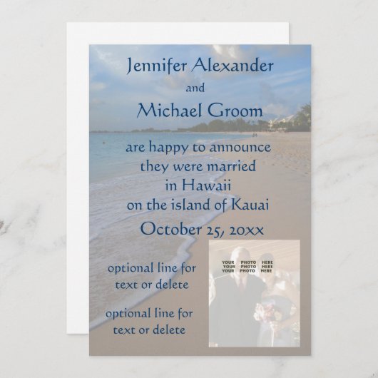 Ankündigung zur Eheschließung von Lichtkarten Hübs (Vorne/Hinten)