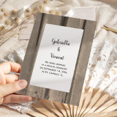 Ankündigung zur Eheschließung von rustikalem Land