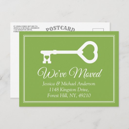 Ankündigung zur einfachen Weiß-Grün-Minimal-Bewegu (Vorne/Hinten)