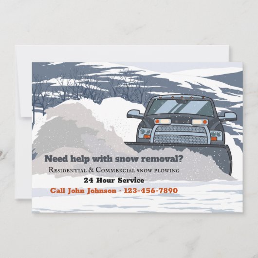 Ankündigung zur Entfernung des Schneefalls (Vorderseite)