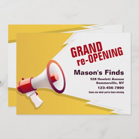 Ankündigung zur Eröffnung (Vorne/Hinten)