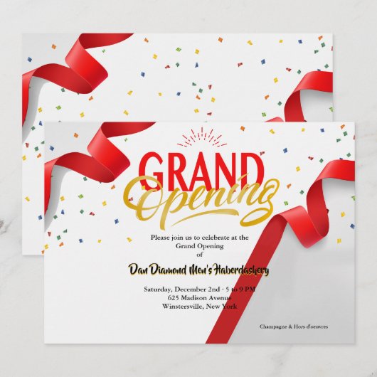 Ankündigung zur Eröffnung (Vorne/Hinten)