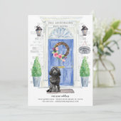 Ankündigung zur Frontklappe des schwarzen Cockapos (Stehend Vorderseite)