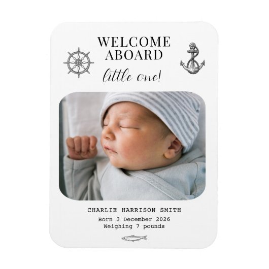 Ankündigung zur Geburt eines Kindes zu einem Thema Magnet (Vertikal)