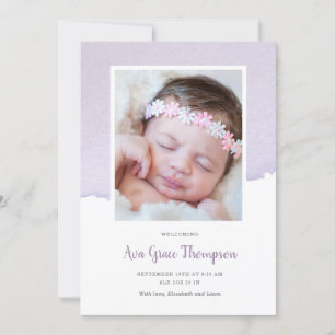 Ankündigung zur Geburt von Wasserfarben