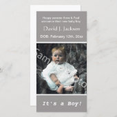 Ankündigung zur grauen Geburt eines Kindes. Fügen (Vorne/Hinten)