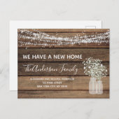 Ankündigung zur Haushaltsverschiebung Rustikaler B Postkarte (Vorne/Hinten)