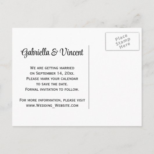 Ankündigung zur Hochzeitsfeier für Sonnenblumen (Rückseite)