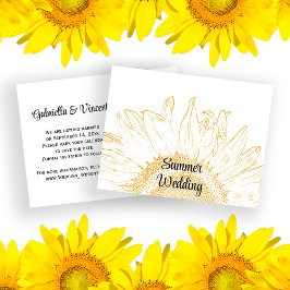 Ankündigung zur Hochzeitsfeier für Sonnenblumen