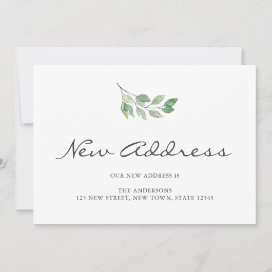 Ankündigung zur Minimalistischen neuen Adressenver (Vorderseite)