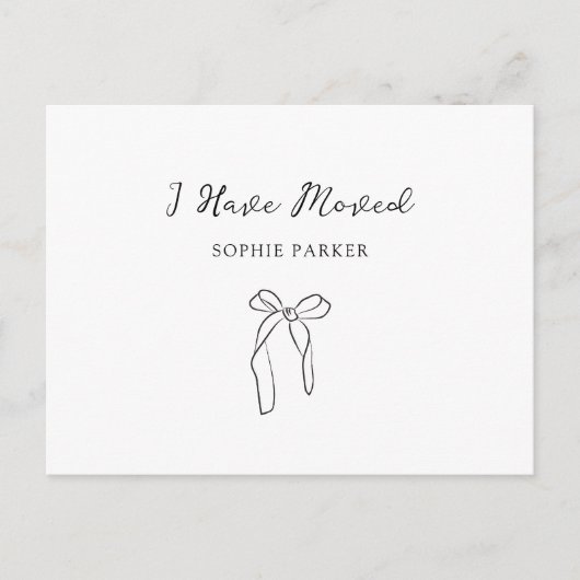 Ankündigung zur Minimalistischen Schwarz-Weiß-Bewe Postkarte (Vorderseite)