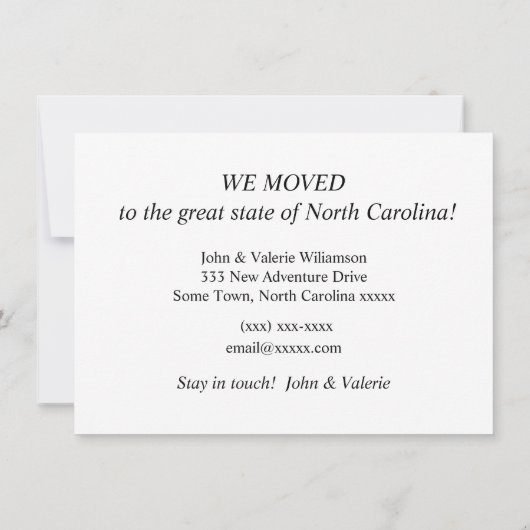 Ankündigung zur Mobilität von North Carolina (Rückseite)