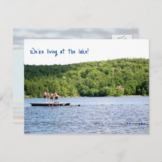 Ankündigung zur neuen Adresse am Lake Moving (Vorne/Hinten)