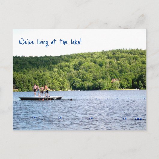 Ankündigung zur neuen Adresse am Lake Moving (Vorderseite)