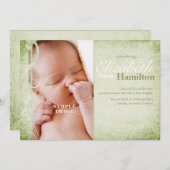 Ankündigung zur neutralen Geburt eines Kindes "Grü (Vorne/Hinten)