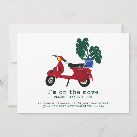 Ankündigung zur niedlichen Bewegung | Neue Adresse (Vorderseite)