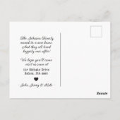 Ankündigung zur niedlichen Schwarzen Pilzreise Postkarte (Rückseite)