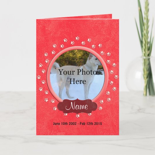 Ankündigung zur personalisierten Haustiermemoriali (Vorderseite)