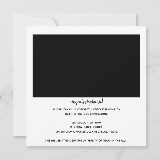 Ankündigung zur sofortigen Foto-Graduation (Rückseite)