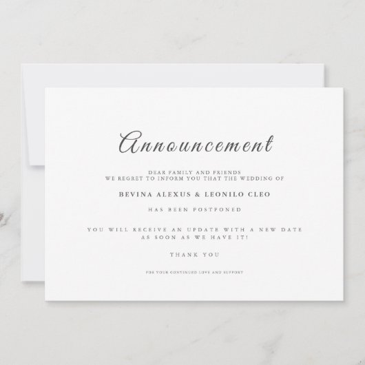 Ankündigung zur Stornierung einer Hochzeit-GV-Skri (Vorderseite)