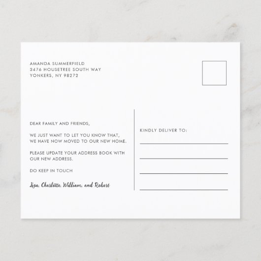 Ankündigung zur Verlagerung des Haushalts auf das (Rückseite)