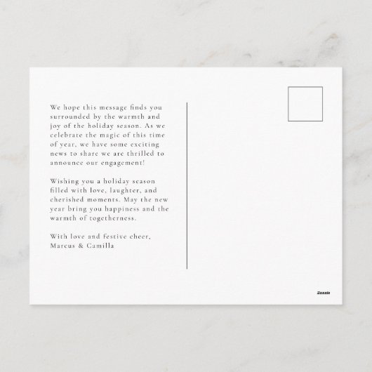 Ankündigung zur Verlobung "Ringing in the New Year (Rückseite)