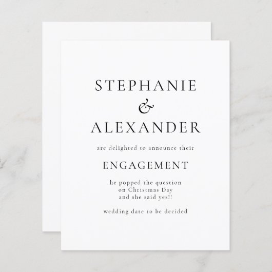 Ankündigung zur Verlobung von Text (Vorne/Hinten)