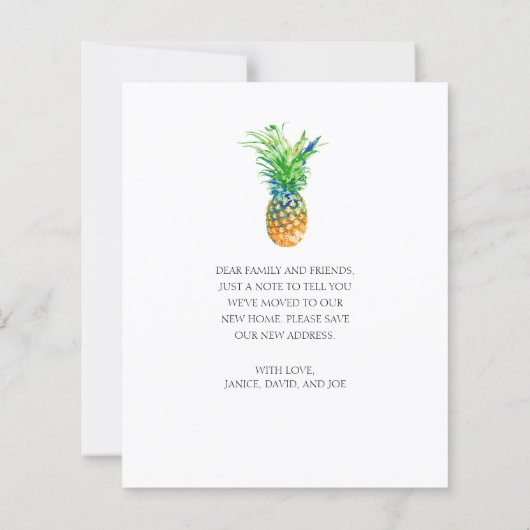 Ankündigung zur Verschiebung von Ananas (Rückseite)