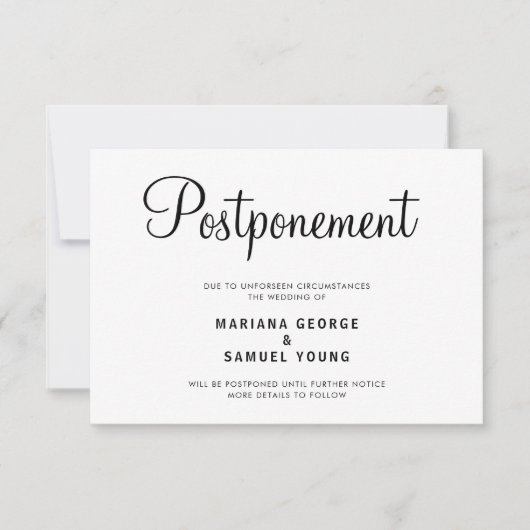 Ankündigung zur Vertagung einer einfachen Skriptho (Vorderseite)