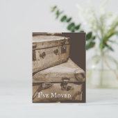 Ankündigung zur Vintagen Gepäckabnahme Postkarte (Stehend Vorderseite)