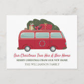 Ankündigung zur Weihnachtsbewegung | Camper & Tree Postkarte (Vorderseite)