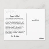 Ankündigung zur Weihnachtsfeier der neuen Zuhause Postkarte (Rückseite)